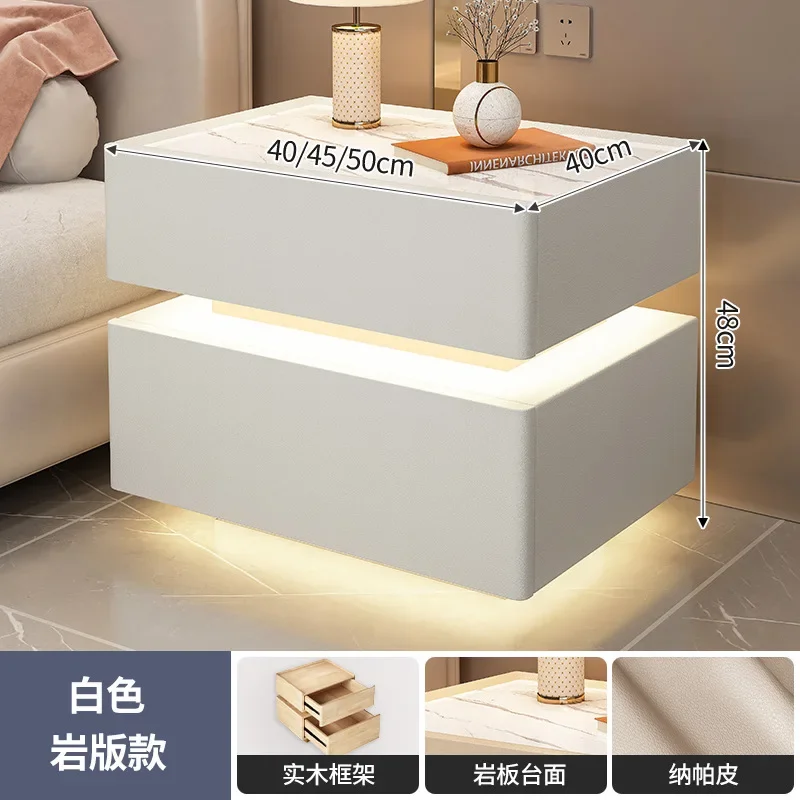 Intelligent Nightstands Organizer Furniture Cabinets Bedroom Wireless Charge Lock Bluetooth Audio Luxury Designer Bedside Table