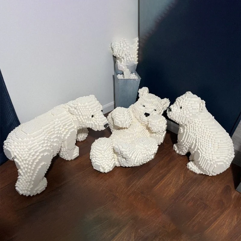 4086pcs MOC 북극곰 걷기 2021 재설계 북극 동물 포즈 가능 피규어 DIY 모델 빌딩 블록 생일 선물