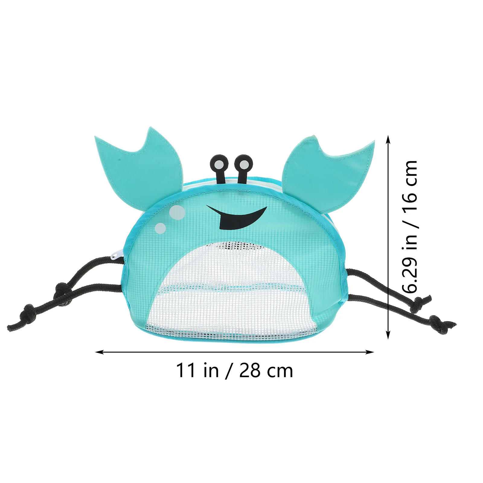 Crab Beach Bag Kids Shell Mesh Tote PVC Seashell Holder Blue Lightweight Portable Storage Toys Swimwear Sunglasses Goggles