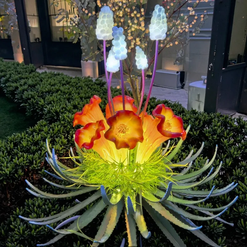 

Товары для сада на открытом воздухе, светодиодные садовые ночные цветущие восковые высокие травы и полевые цветы для ландшафтного освещения