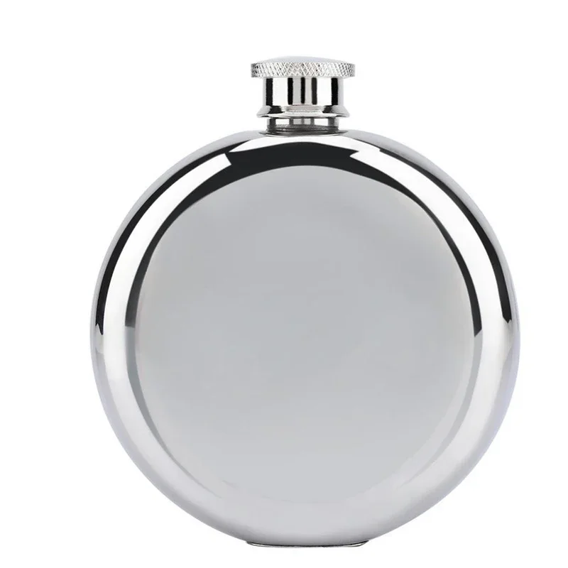 

5oz Round Hip Flask Stainless Steel Pocket Flagon Whiskey Wine Alcohol Bottle Gift for Men and Women Outdoor Liquor Bottle