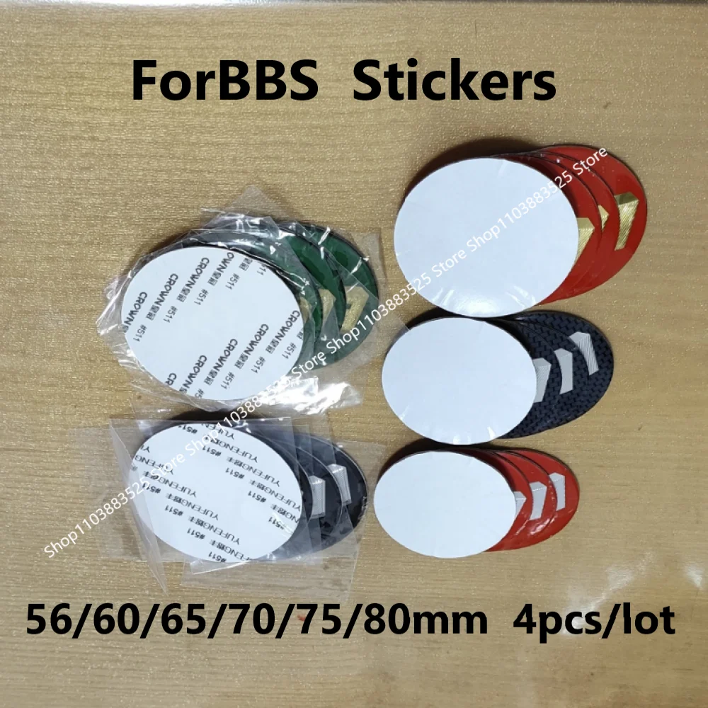 

4pcs Curved Surface 56/60/65/70/75/80mm Stickers Car Wheels Center Cap Hub Stickers for BBS Center HubCap Sticker Accessories
