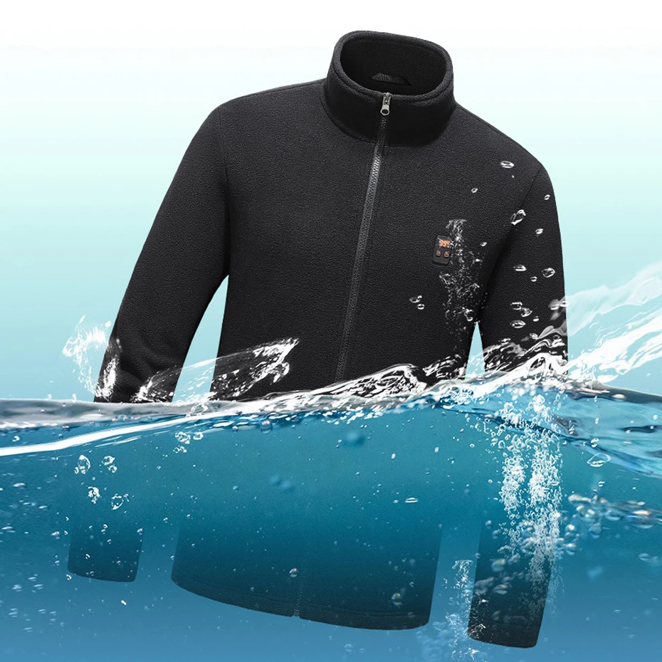 USB Heating Jacket Men Winter Electric Heated Jackets Infrared 9 Heating Areas Jacket Fashion Casual Fleece Coat Male