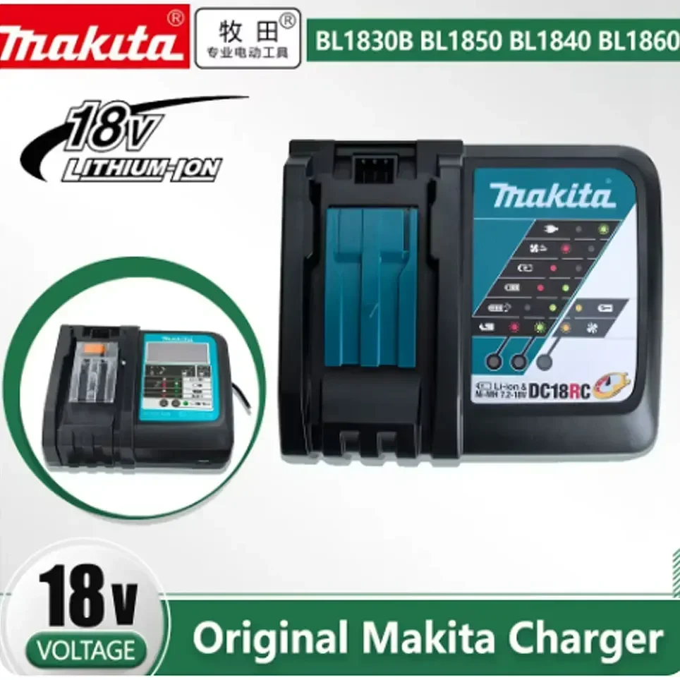 DC18RC do wiertarki Makita 18V ładowarka 3A ładowarka litowo-jonowa do Makita 14.4V 18V LXT BL1815 BL1860 BL1430 BL1450