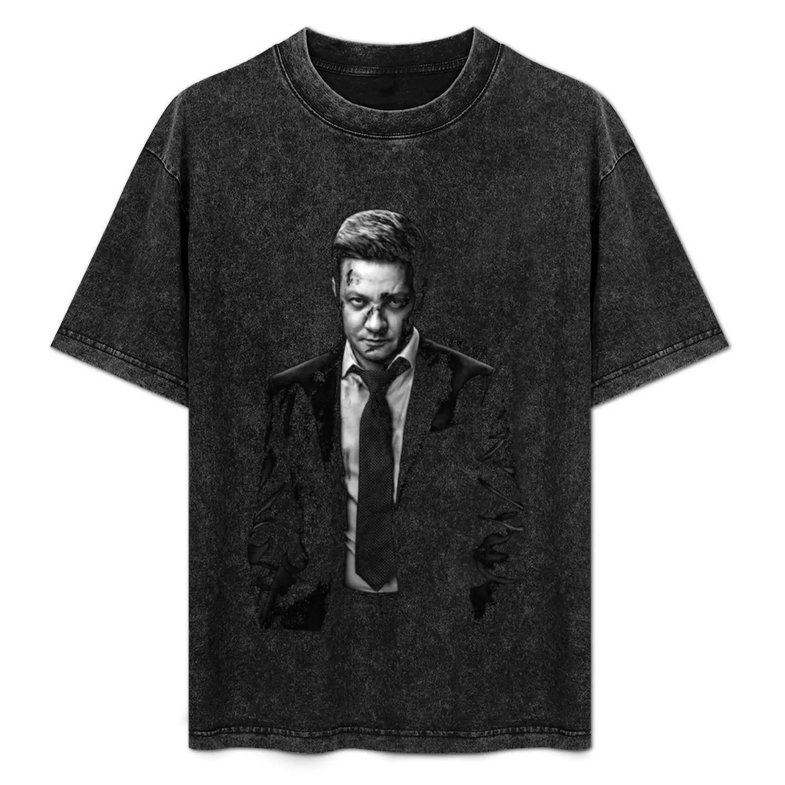 

Jeremy Renner T-Shirt Basic Solid Color Short Sleeve Cotton Top