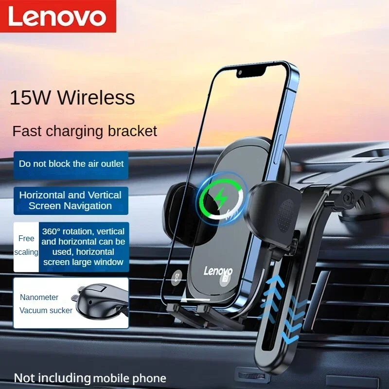 Lenovo Car Dashboard Center Console Suction Cup Stand Windscreen Stand Truck Electric Car 15W Wireless Fast Charging Stand