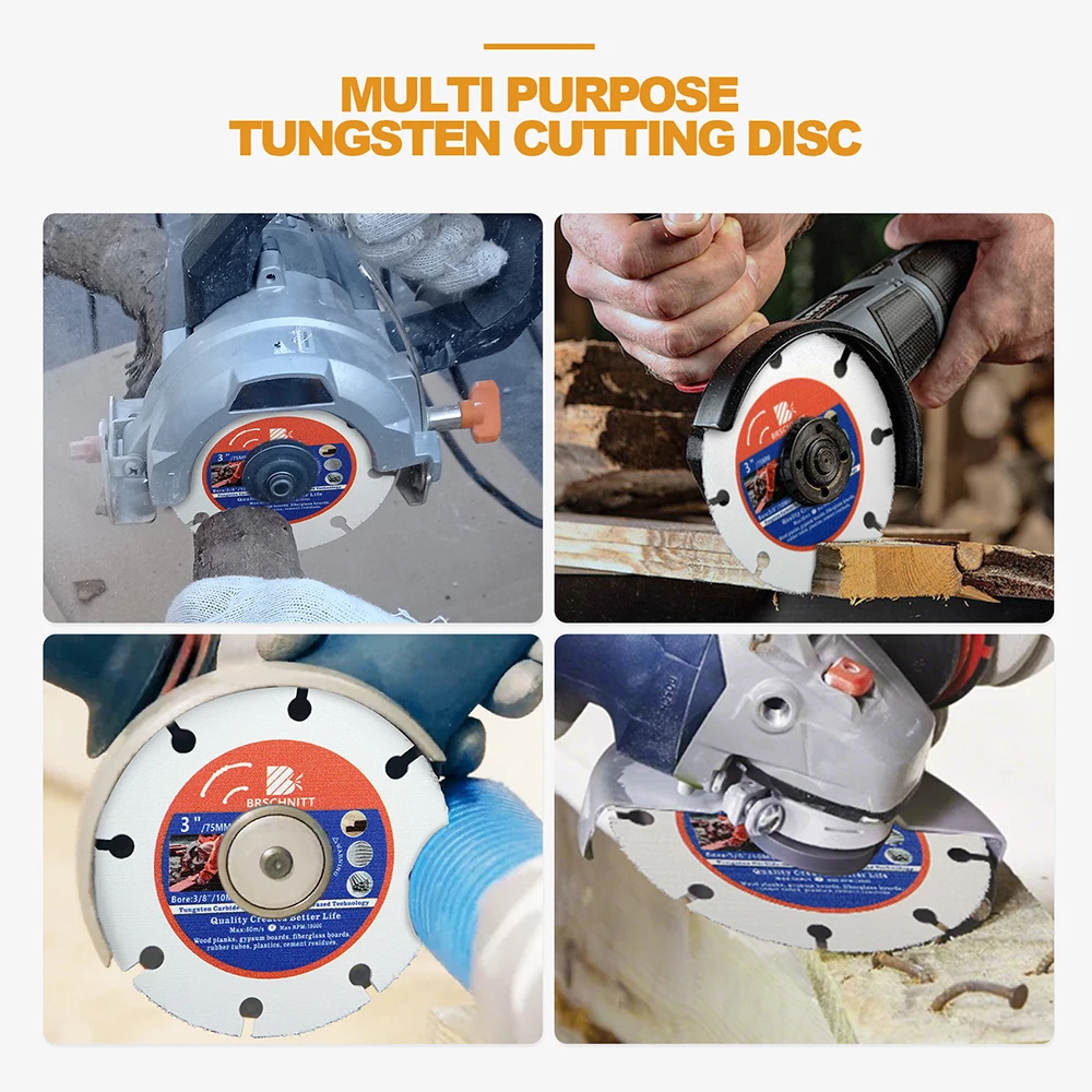 BRSCHNITT แผ่นตัดสําหรับตัดไม้ใบเลื่อยคาร์ไบด์ 1/2/3pcs fpr ไม้พลาสติก Dia 75-100 มม.ตัดแผ่น