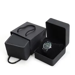 Scatola per orologi in pelle PU angoli arrotondati scatola portaoggetti per orologi da uomo smerigliata organizzatore custodia per imballaggio regalo con Display per braccialetti di gioielli