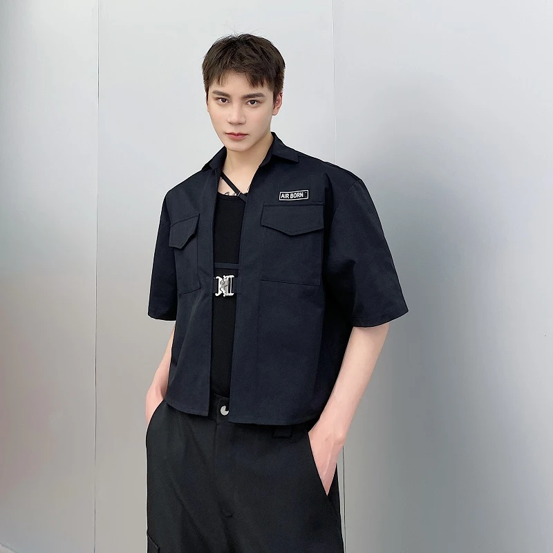 

Summer ort Sve Collared irt Men's Trendy Hairst Workwear Loose Fit Youthful Sle Four Seasons Versatile irt