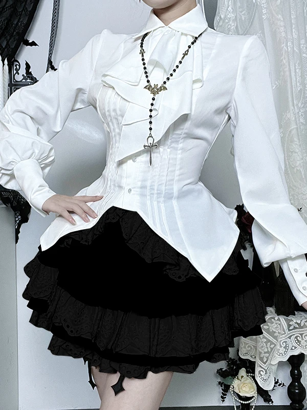 

Gothic Sle Long Sve Collar Lantern Sve loween irt Spicy Girl Top Skin-friendly Breathable Polyester Blend