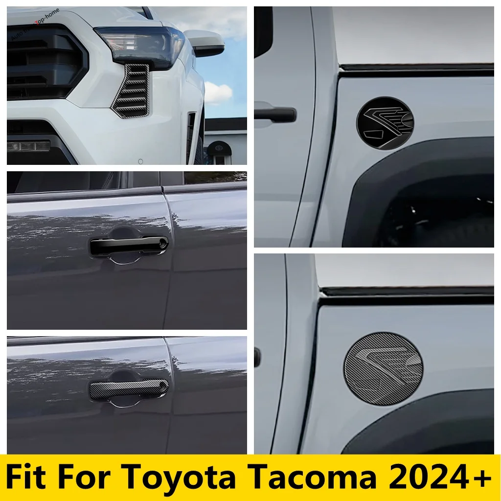 

Front grille under headlights Outside Door Handle Bowl Fuel Tank Cover Gas Door Cap Oil Door Trim For Toyota Tacoma 2024 2025