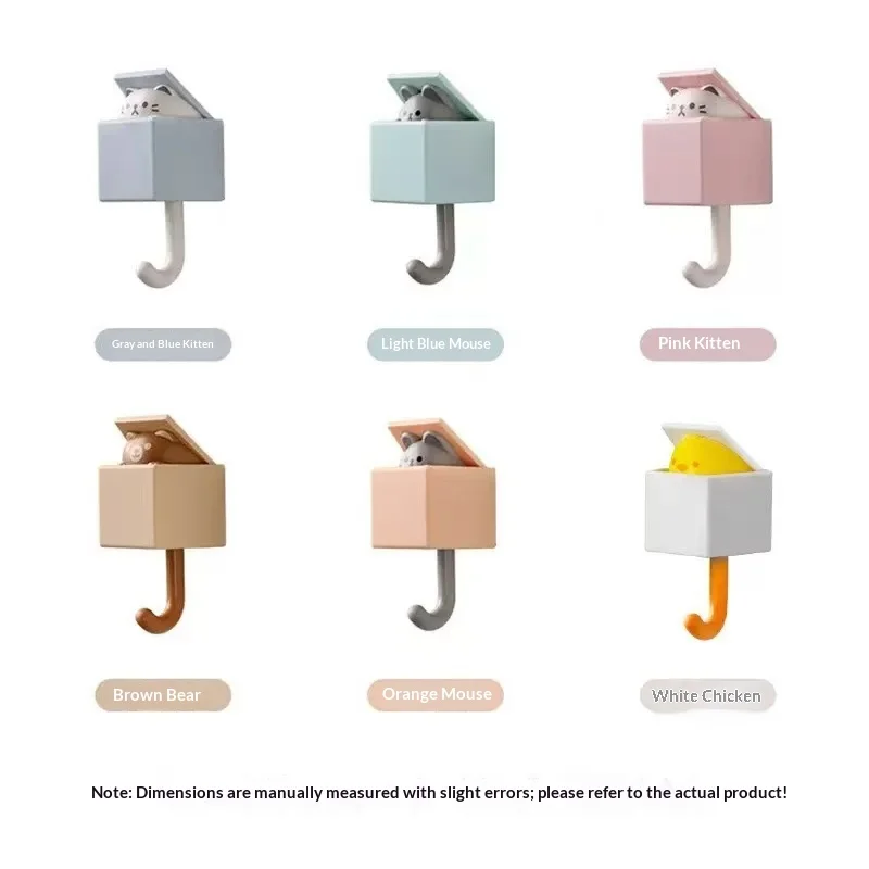 Cartoon Cute Cat Hooks Strong Invisible Creative Hooks Ins Style High Aesthetics Bedroom Extendable Hooks