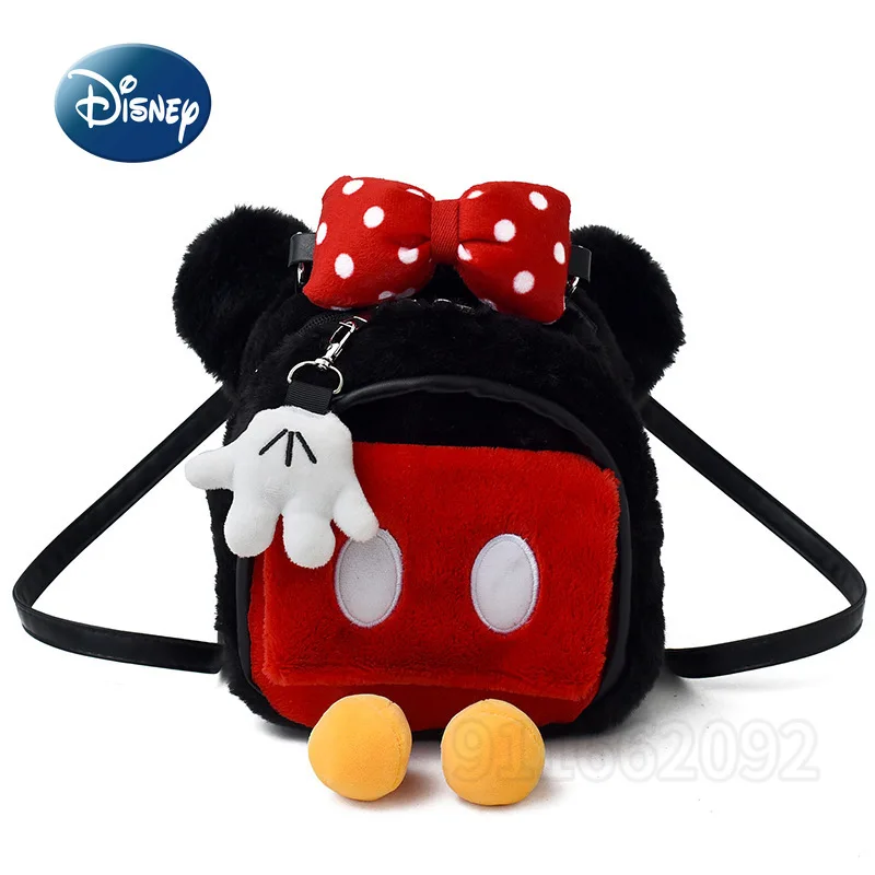 

Новый мини-рюкзак Disney Minnie, модный женский мини-рюкзак с героями мультфильмов, роскошный брендовый плюшевый мини-женский рюкзак высокого качества