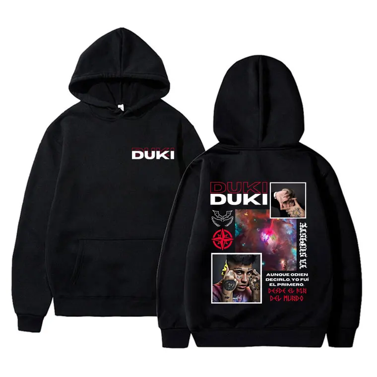 Hip Hop Rapper Duki Antes De Ameri Graphic Print Hoodie Male Fashion Oversized Pullover Men Women's Clothing Oversized Hoodies