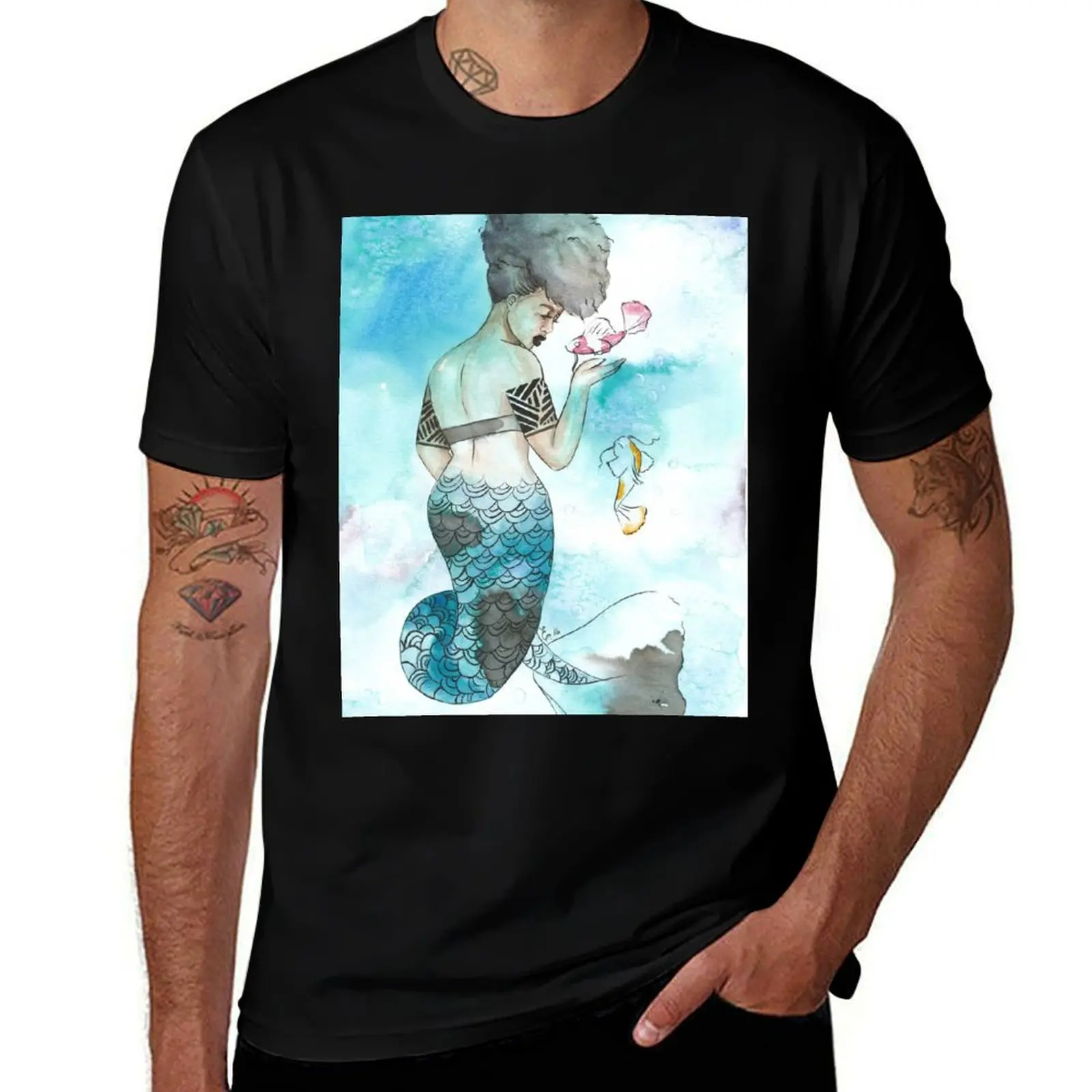 

Midori Inked Mermaids Series T-Shirt man t shirts graphic t shirts for man pack cotton
