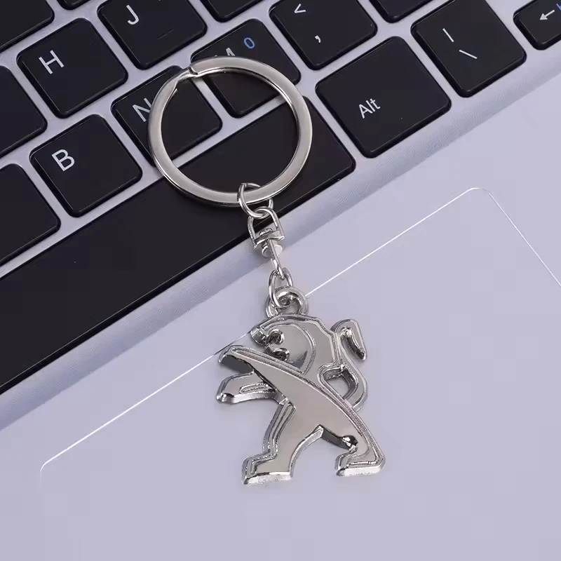Metal Badge Car Logo Keychain Gift Keyring Key Pendant Accessories For Peugeot 208 3008 308 2008 207 107 508 607 106 406 407 307 view 4