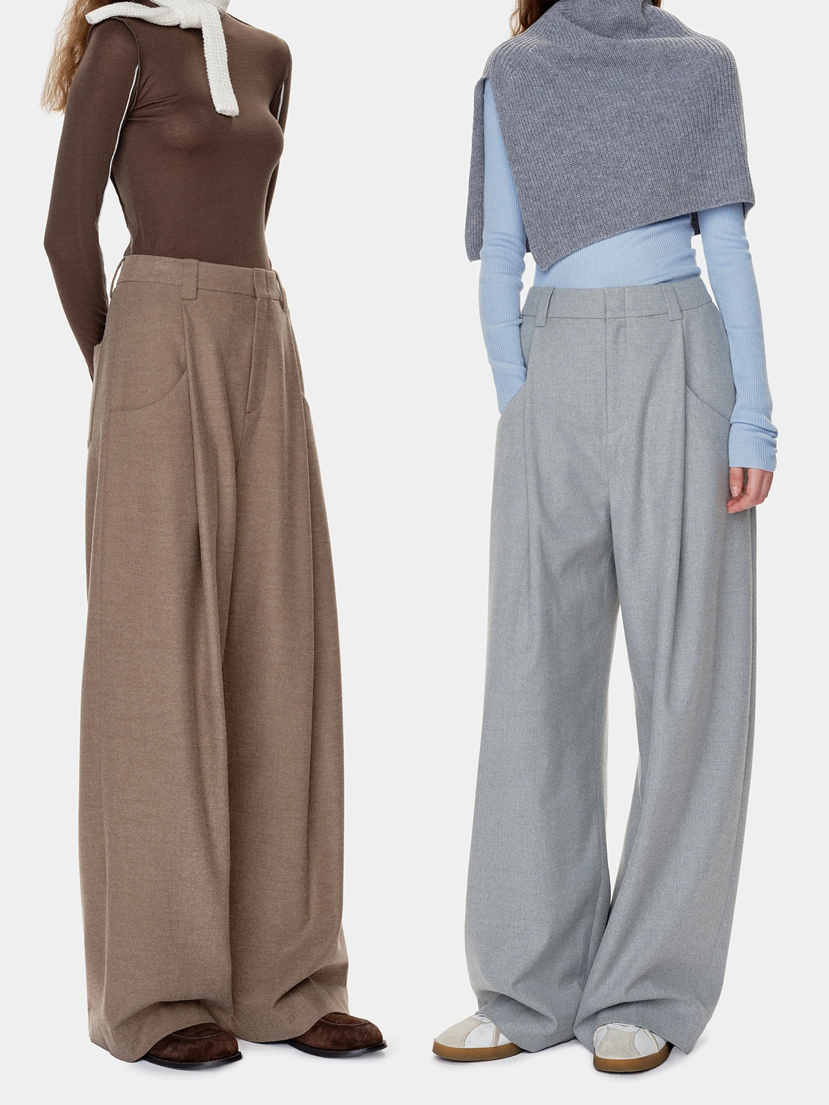 

Marllen Spring New Loose Drapey Wide Leg Pants Sli Commute Straight Suit Pants Women's Faion Long Trousers