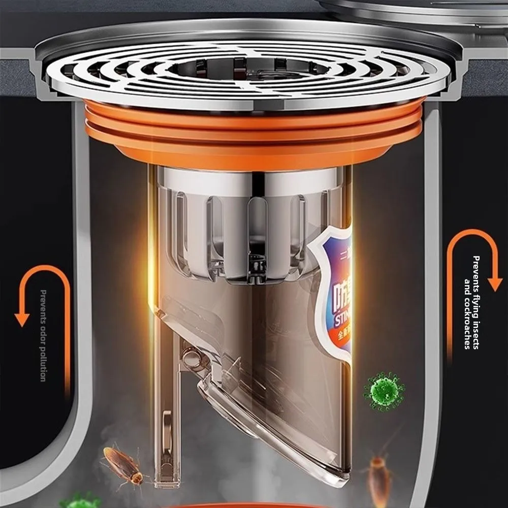 

Самозакрывающийся сливной сердечник для пола, защита от засорения с ручкой, канализационный слив для душа, защита от запаха и насекомых, сетчатый фильтр без запаха, дезодорант