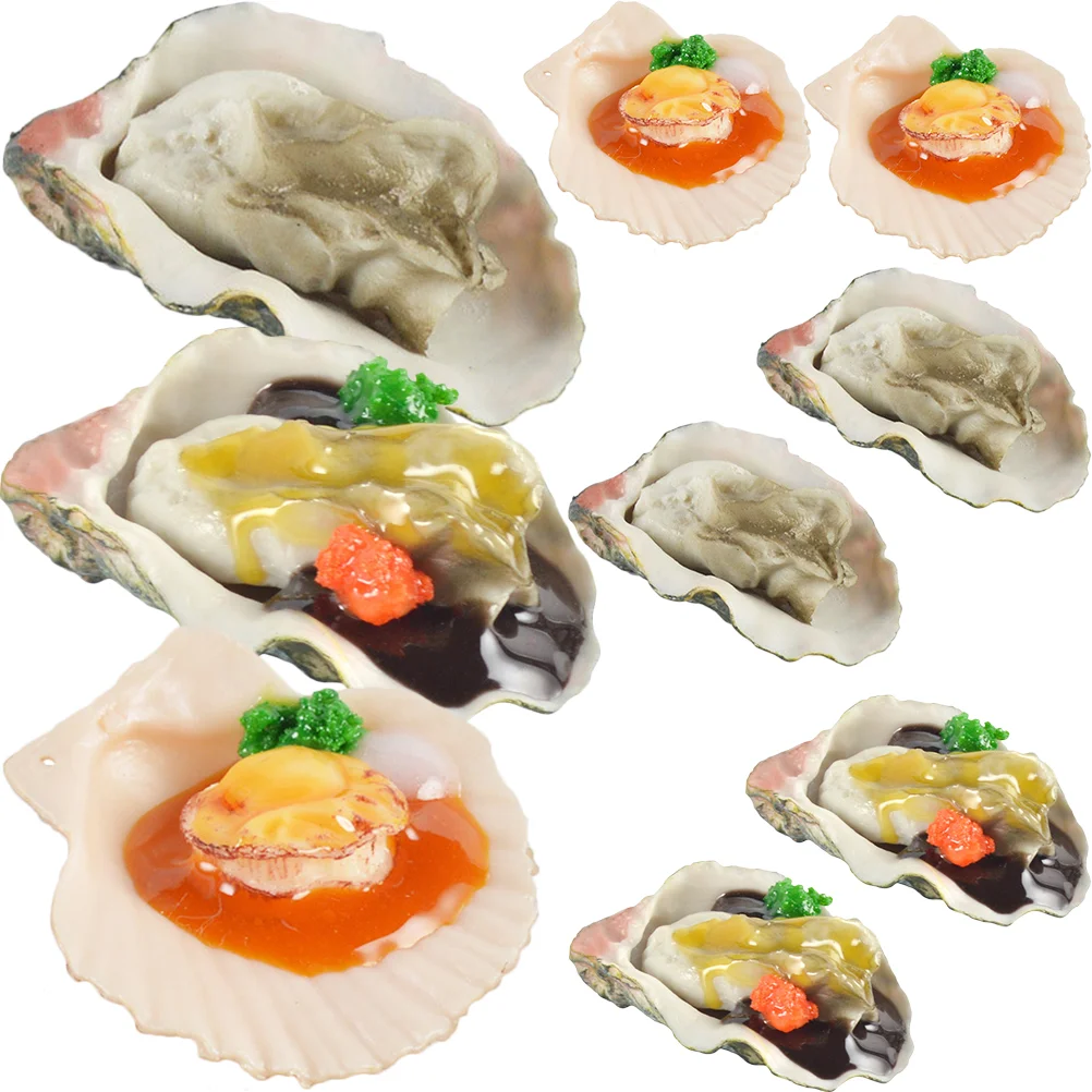 

6 Pcs Simulated Oysters Scallop Model Seafood Props Artificial Lifelike Pvc Restaurant Fake