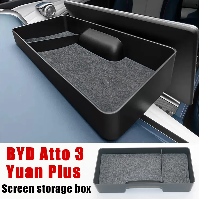 

Car Central Control Screen Rear Storage Box for BYD Atto 3 Yuan Plus 22 ABS Organization Tissue Tray Auto Interior Modification