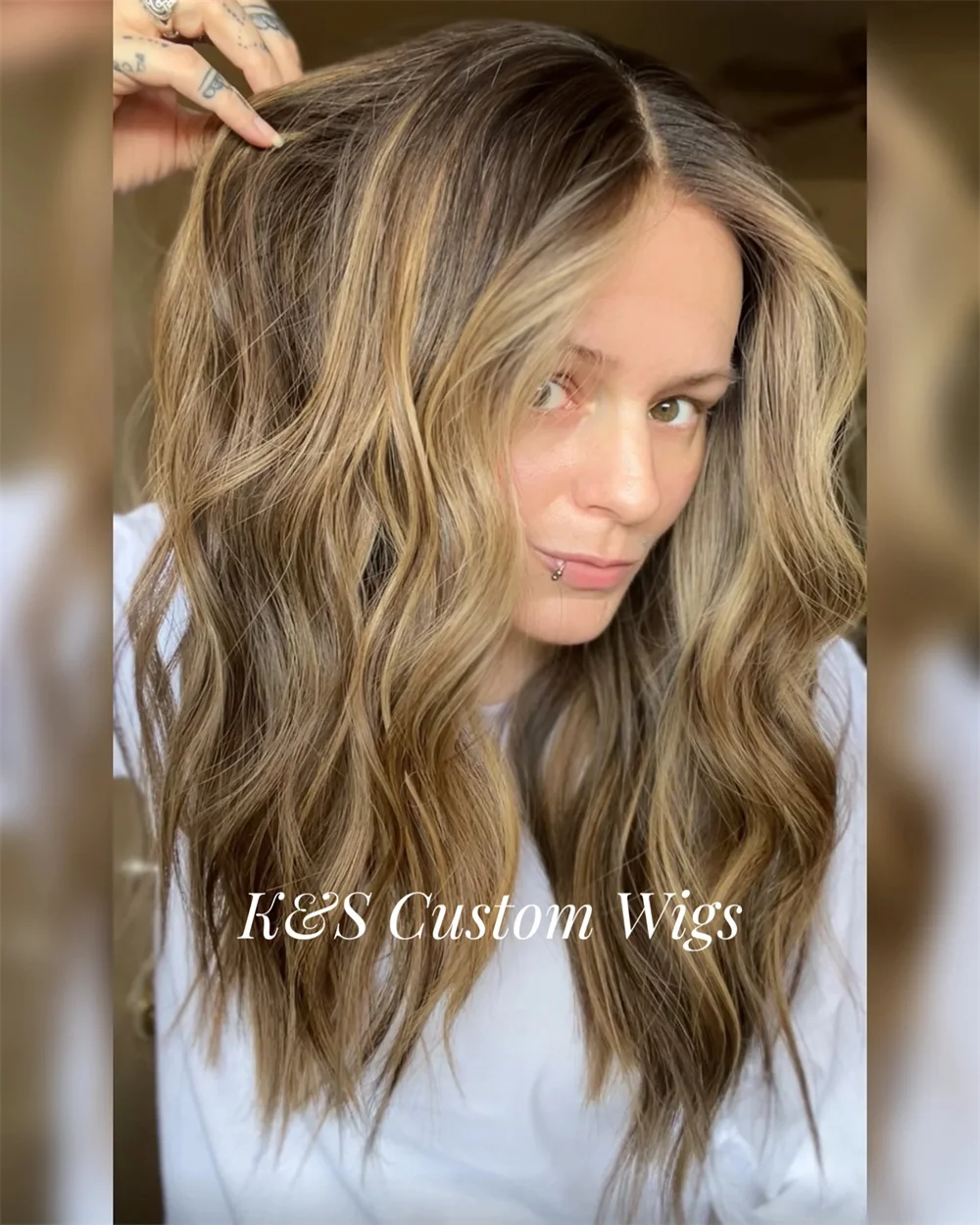 Caramel Brown Highlights HD Lace Front Synthetic Cosplay Wig for Women Party Daily High Quality Fibre White Black Women Wig