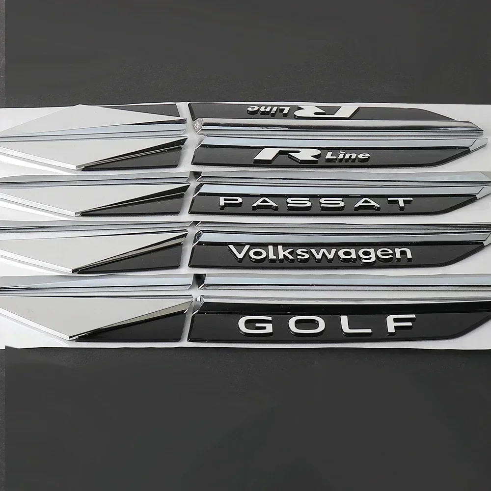 2Pcs 3D Metal Car Fender Stickers Side Body Decoration Badge Decal For Volkswagen VW Golf 4 5 Mk5 6 7 Passat Rline B5 B6 B8 B7 - view 4