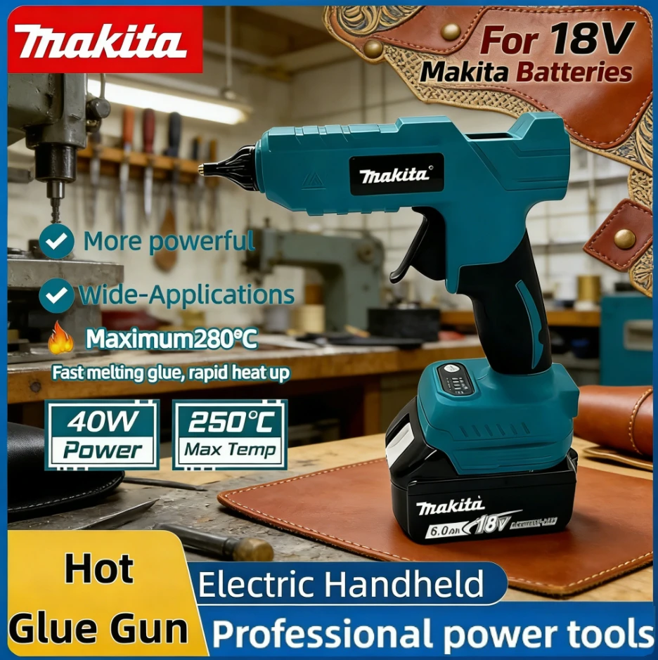 

Makita Cordless Electric Handheld Hot Glue Gun Repair DIY Tool Hot Melt Welding Hot Air Gun Anti-scald Nozzle For 20V Battery