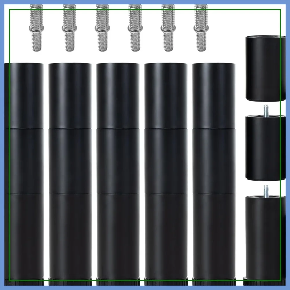 

12 Inch Bed Legs Replacement for Adjustable Bed Base Frame, 3 in 1 Screw in Legs, 4 Threads, Set of 6
