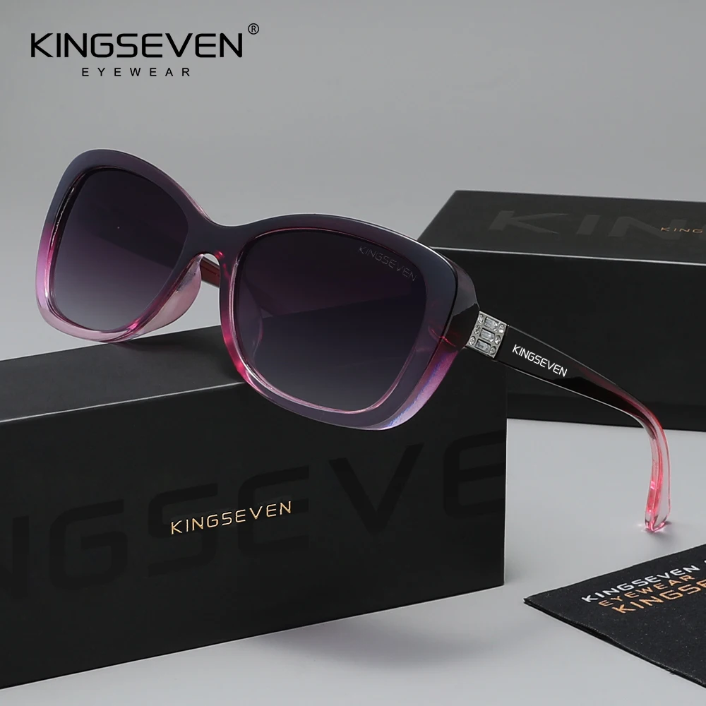 KINGSEVEN Luxuriöse, trendige Schmetterlings-Sonnenbrille für Damen, polarisierte UV400-Freizeitbrille, geeignet für Outdoor-Fahrbrillen