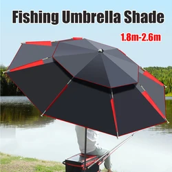 1.8-2.6m Fishing Umbrella 2-Layer Fold Sun Protection Sunshade Waterproof Awning Multifunction Folding Rain Fishing Umbrella