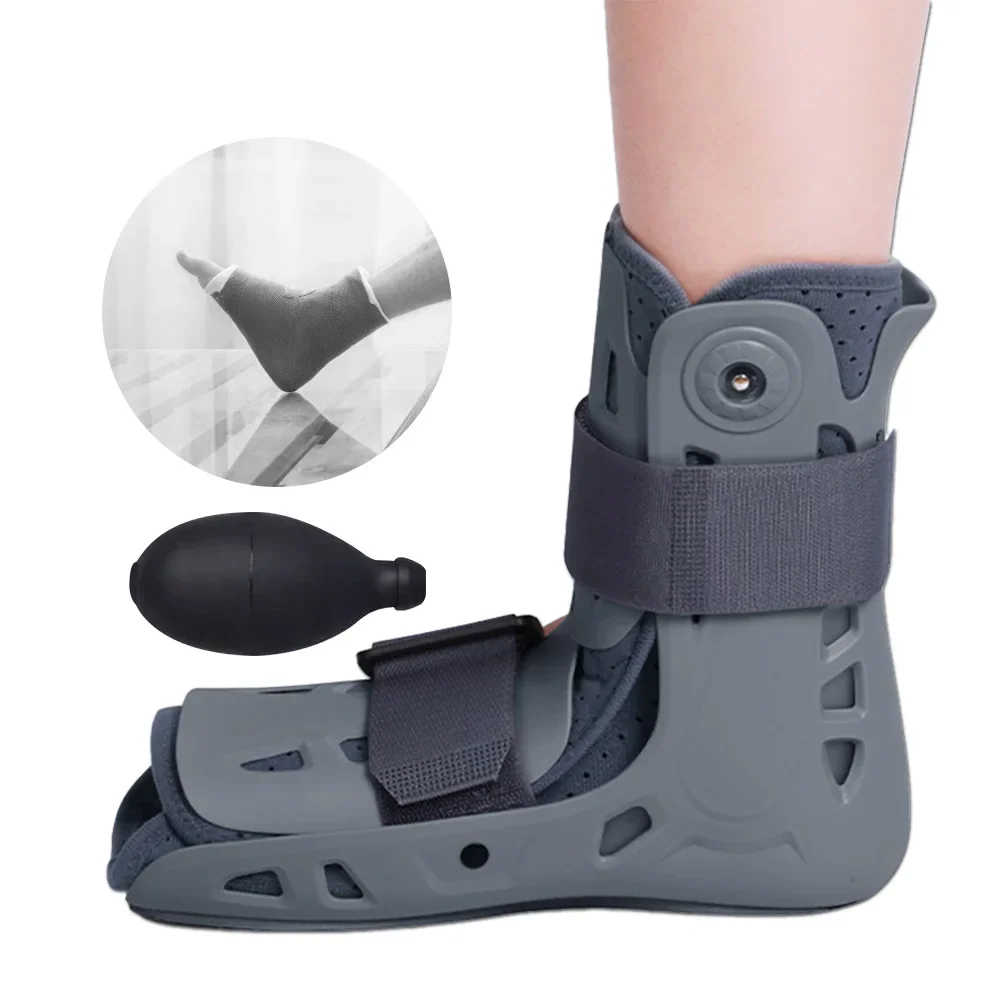 Ankle Brace Walking Boot for Fracture Sprain Recovery Breathable Orthopedic Support Boot with Dual Air Cushion Anti-slip Sole