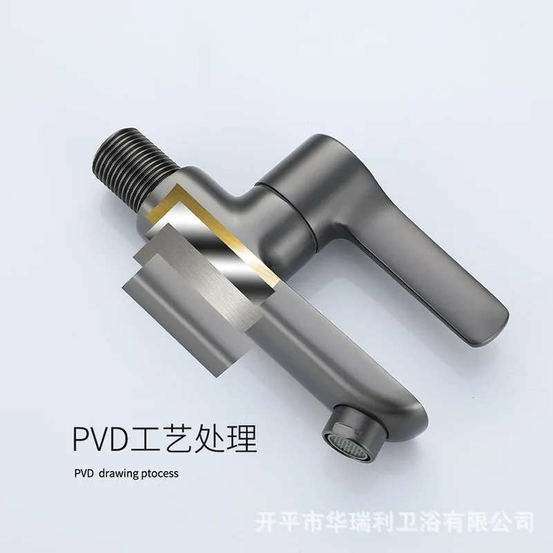 Wall mounted pure brass outdoor faucet single cooling balcony wash basin mop pool garden faucet