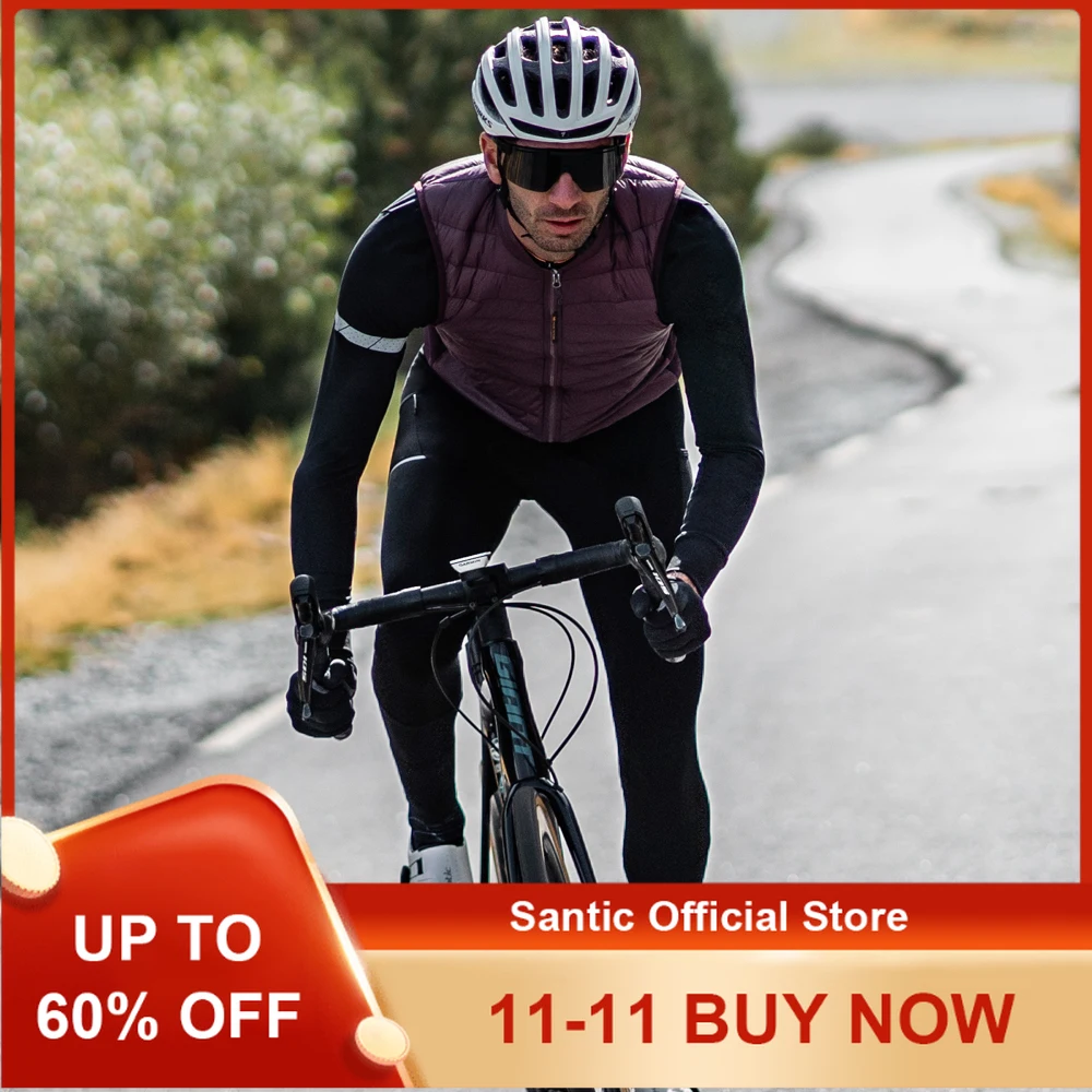 

Santic мужские велосипедные брюки-комбинезоны осень/зима тонкие бархатные брюки с ремешком для теплых и ветрозащитных велосипедных брюк WM3C04156