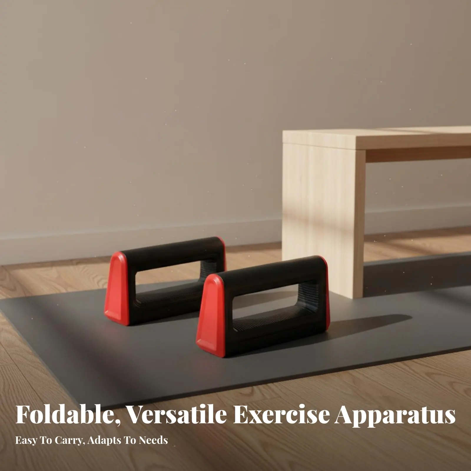 2 Pieces Foldable Press-up Stands Space-Saving Foldable Push up Stand Home Exercise Kit Non-Slip Grip Portable Gym System Stable