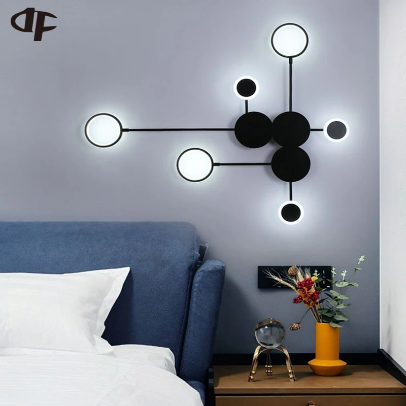 Simple style LED wall lamp bedroom bedside lamp living room sofa wall lamp balcony aisle ceiling lamp villa decorative lamp