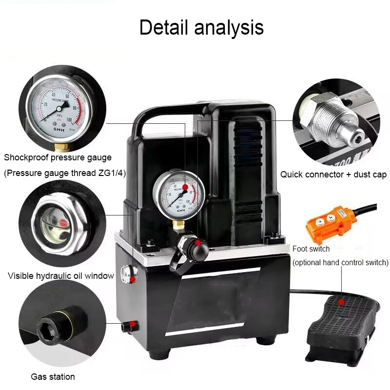 Imagem -04 - Bomba Visual da Janela do Óleo Hidráulico Bomba Hidráulica Elétrica Interruptor Manual do pé Estação do Óleo Hidráulico 1200w