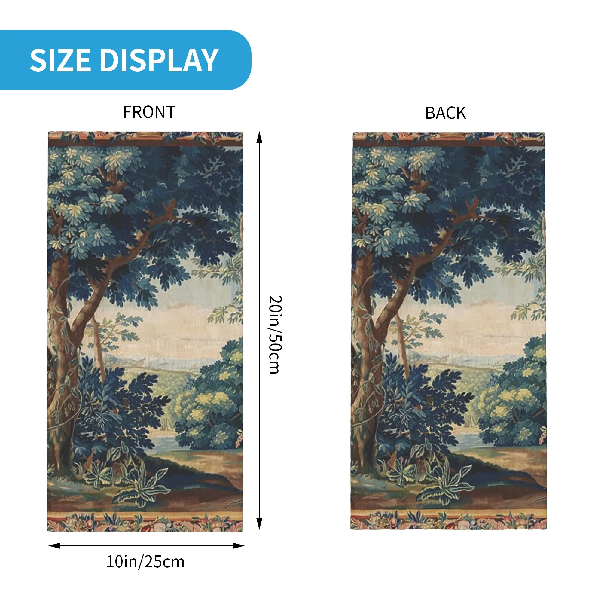 Greenery Trees In Woodland Landscape Flemish Bandana Neck Cover Printed Wrap Scarf Cycling Scarf Hiking Fishing For Men Women