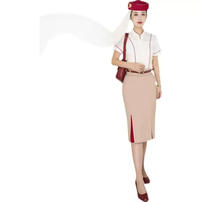 divisa-professionale-da-assistente-di-volo-emirates-abito-estivo-formale-da-lavoro-per-donne