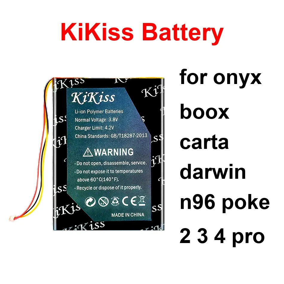 

Надежный аккумулятор 3700-4800 мАч для Onyx Boox Carta Darwin N96 Poke 2 3 4 Pro