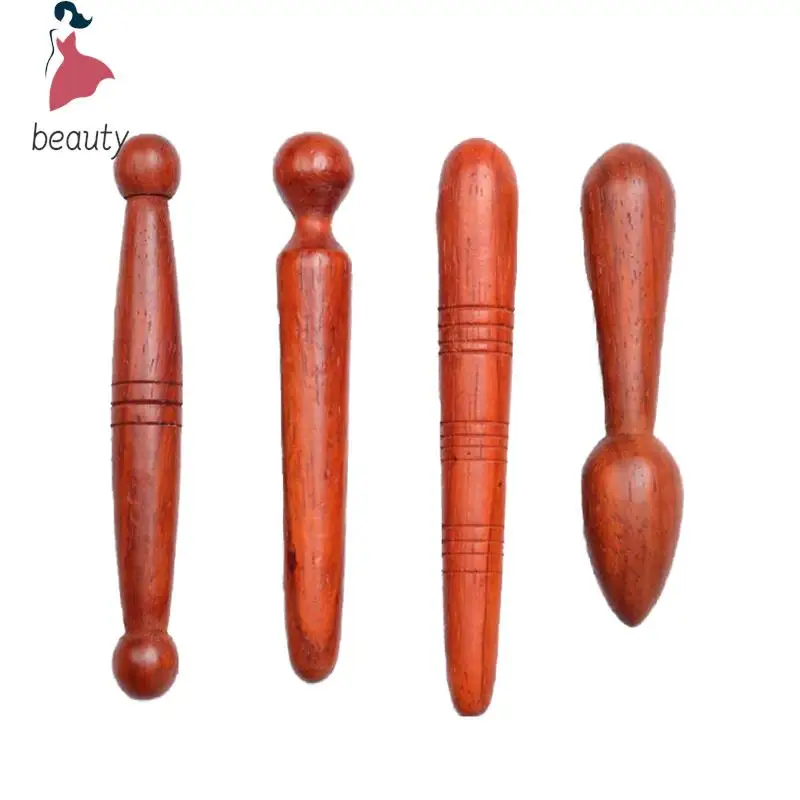 Herramienta de tejido profundo para belleza y salud, masajeador de mano, palo de masaje con gatillo de madera, pluma de acupresión tailandesa de madera maciza