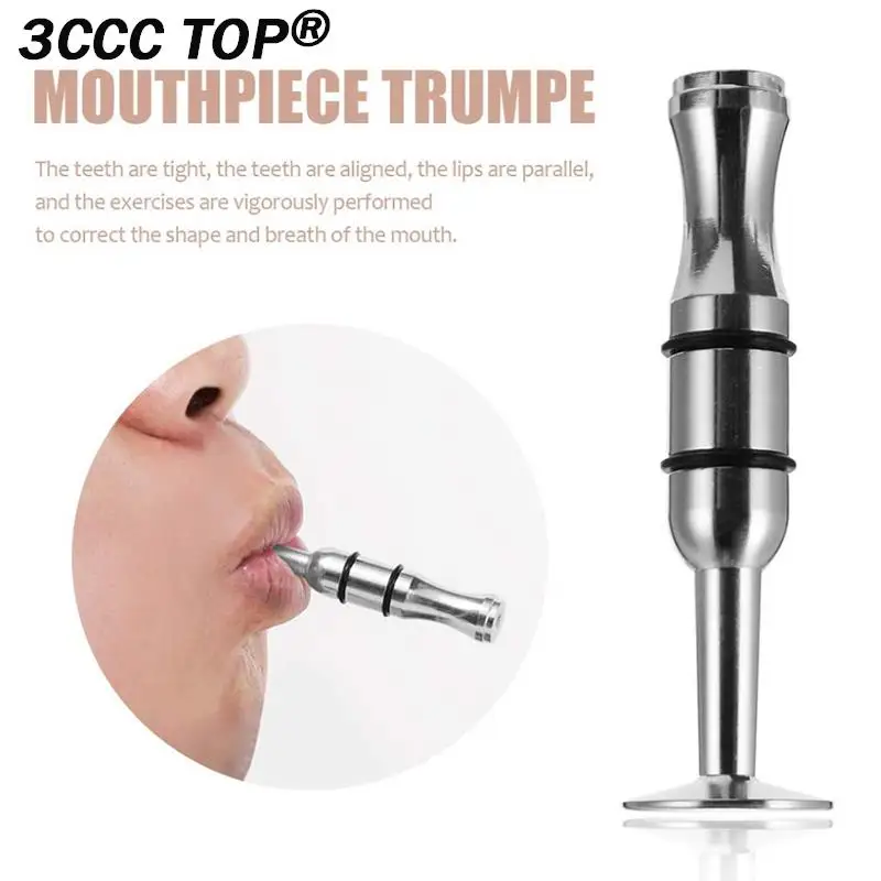 1PCS Mouthpiece Trumpet Mouth Strength Trainer Exerciser Silver for Saxophone Horn Trombone Tuba Accessories