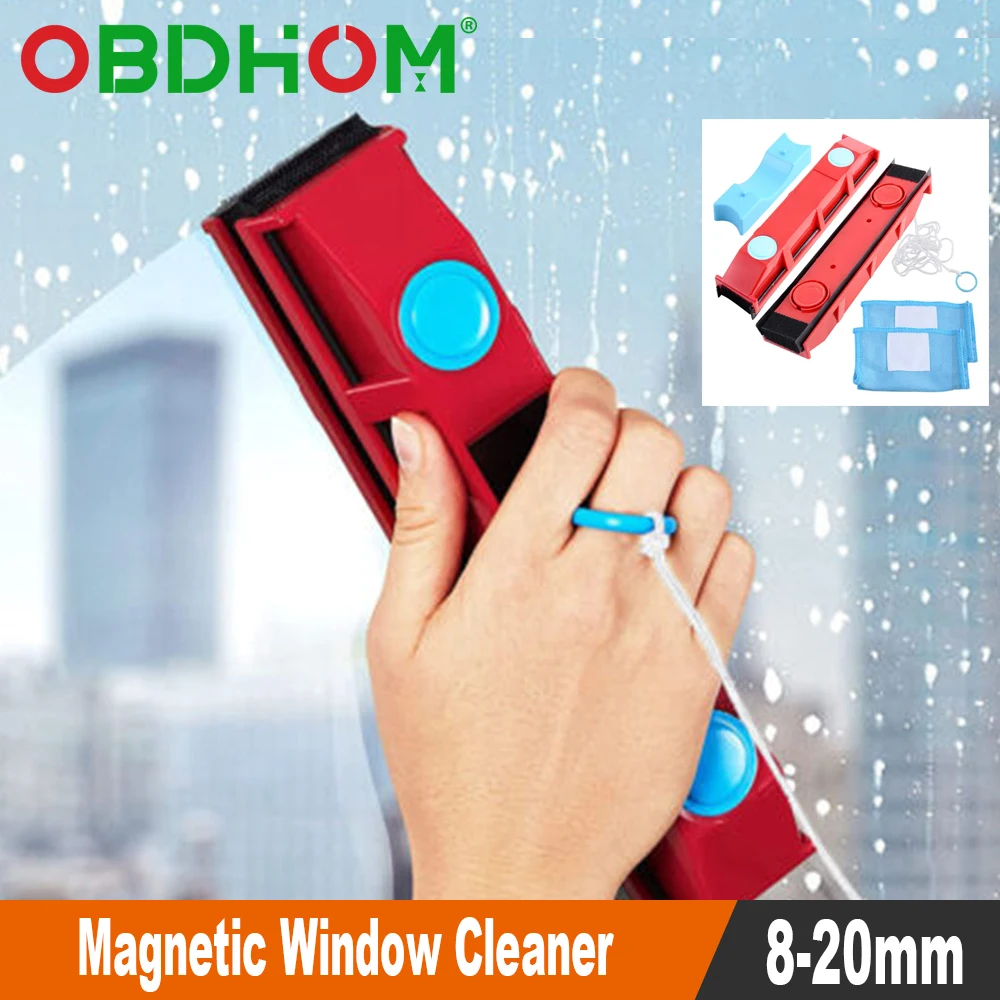 

Glass Cleaner Magnetic Household Window Cleaner Double Layer Glass Wiper 8-20mm Indoor Outdoor Glass Window Cleaning Tools