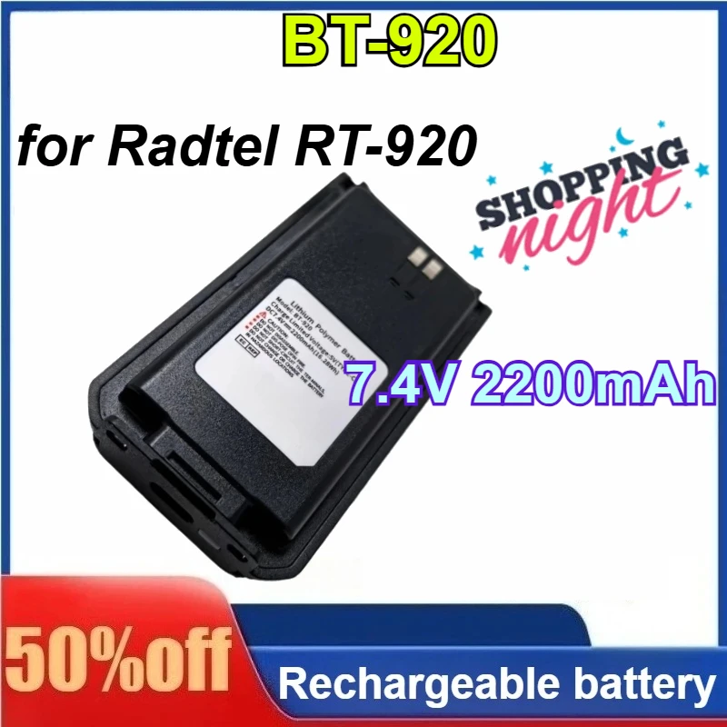 

BT-920 7.4V 2200mAh Walkie Talkie Li-ion Battery Pack for Radtel RT-920 Two Way Ham Radio Replacement Battery