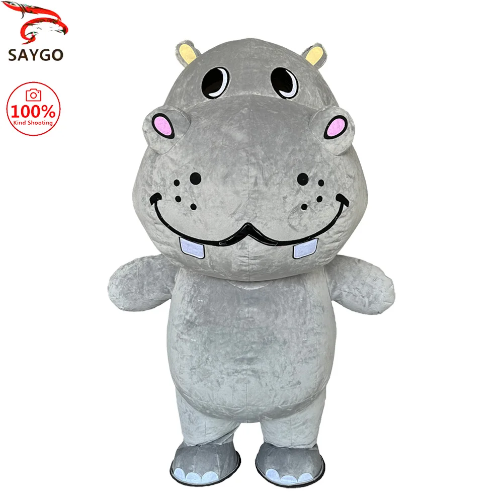 

SAYGO Inflatable Hippopotamus Costume Parade Adult Cartoon Character Cosplay Animal Halloween Christmas Party Set