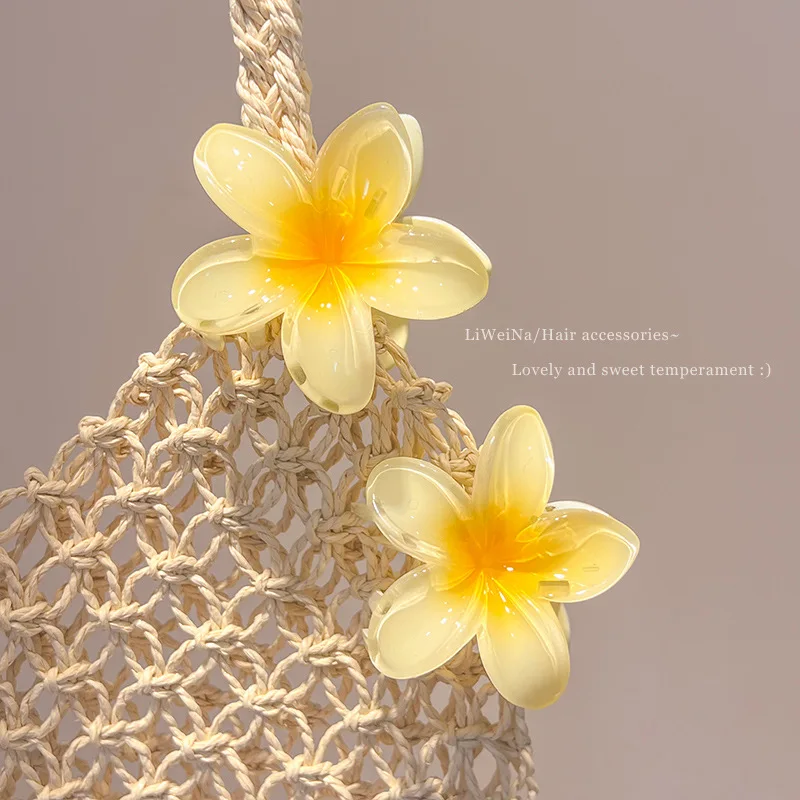 2024 البوهيمي عطلة الشاطئ زهرة الزنبق مشبك شعر مشبك شعر الحلو للنساء الأزهار مخالب موضة فتاة اكسسوارات القرش كليب