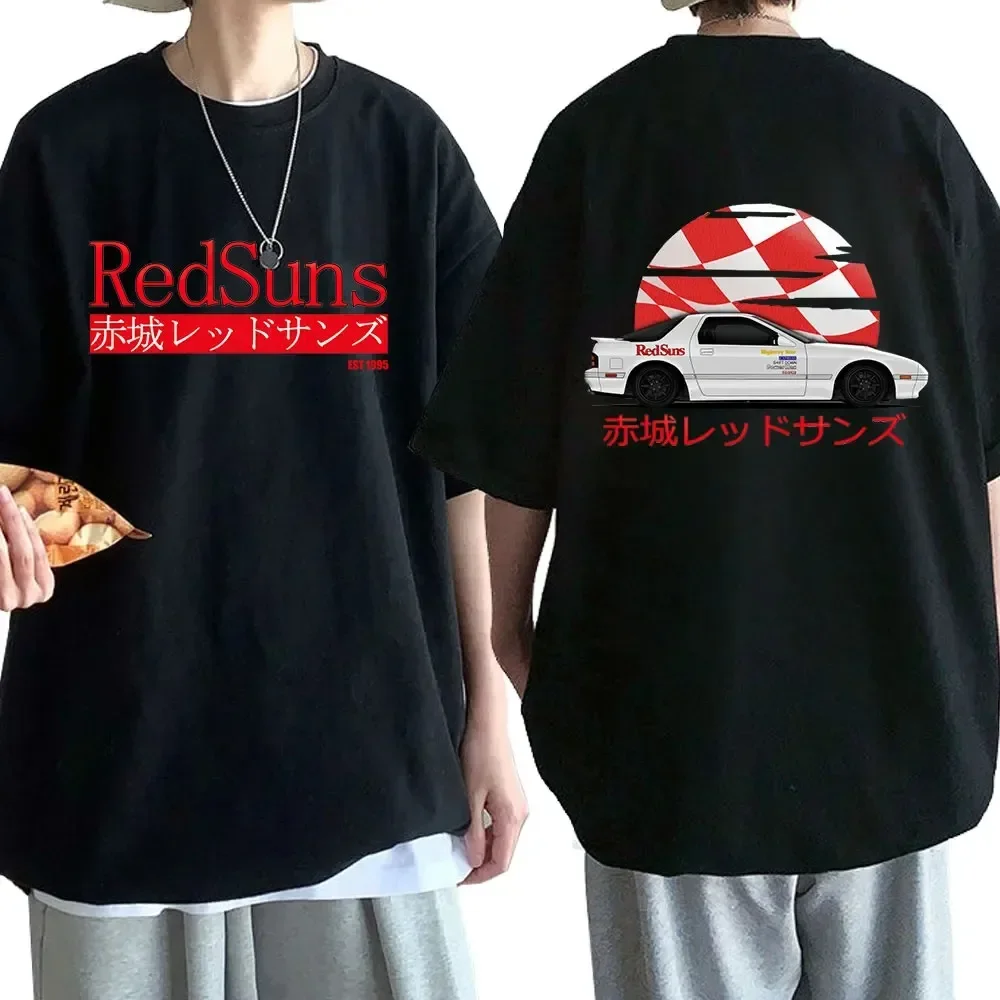 

Anime Drift AE86 Pattern Print T-shirt Men's Summer Comfortable Loose Short-sleeved Cotton Crew Neck Top Trendy Men's Clothing