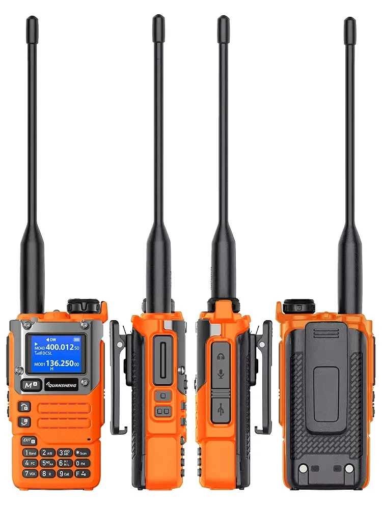 Quansheng-UV-K5(8) UV-K58 UV-K6 UVK58 Orange Two Way Radio 50-600MHz AM FM Type C Charge Multi-band Upgrade UV-K5