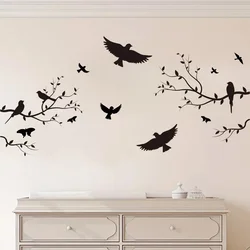 1Pc Branch Bird Silhouette Wall Stickers for Kids Room Decoration Living Room Decor Children's Home Bedroom Wall Decals DIY