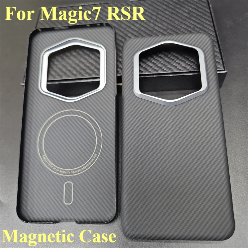 

MagSafe Carbon Fiber Case For Honor Magic7 RSR Magnetic Aramid Fiber Cover Magic7 Porsche Design Protective Cover Shell