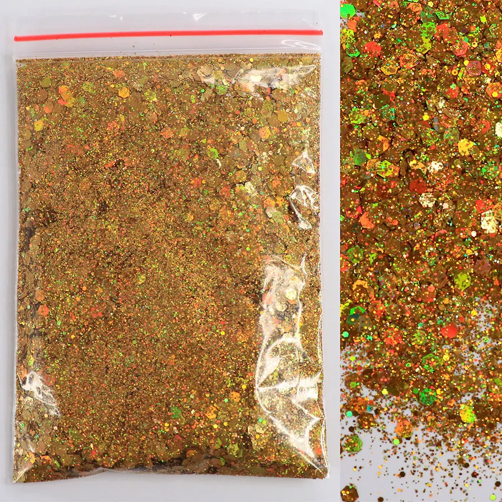 50g/bag holografikus Ezüst Tagbaszakadt Brillíroz sequins 0.2/1/2.5 ultra-thin Kevert Hatszög Köröm flakes arca Csinál -ig Köröm Mesterkedés Brillíroz